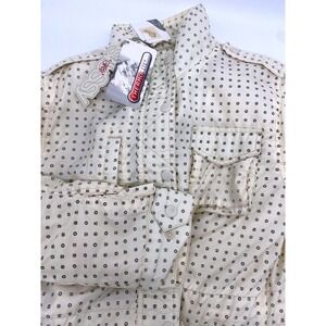 Stussy Girls Cream Logo Print Thermolite Teflon Field Jacket Kids Small NWT